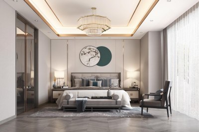 新中式卧室3D模型下载